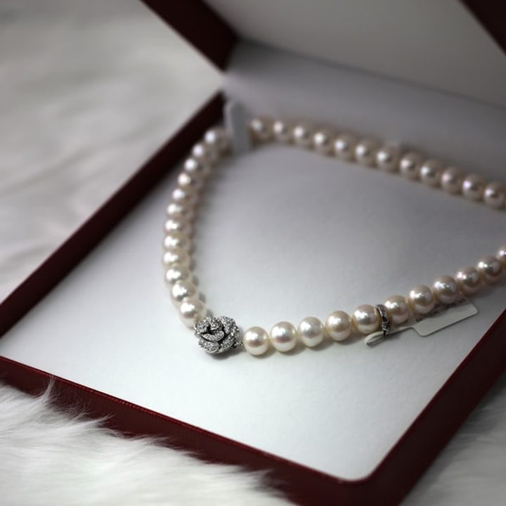 Necklace presented in a jewellery box